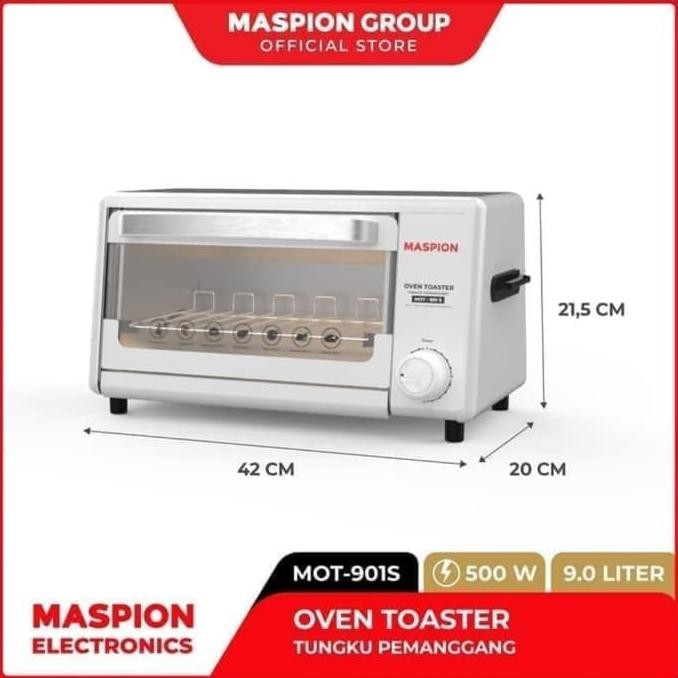 Oven Toaster Listrik Maspion Mot-901S | Oven Listrik Mini 9 Liter Badascentury