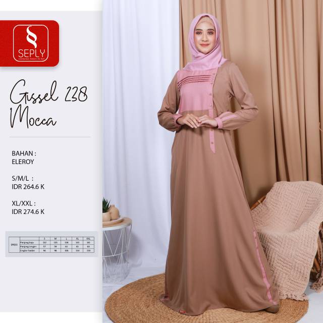 Seply Gissel 238 - Baju Muslim Gamis Dress Syar'i Original Terbaru