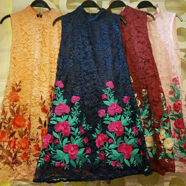 TUNIK BROKAT BORDIR SISA NAVY