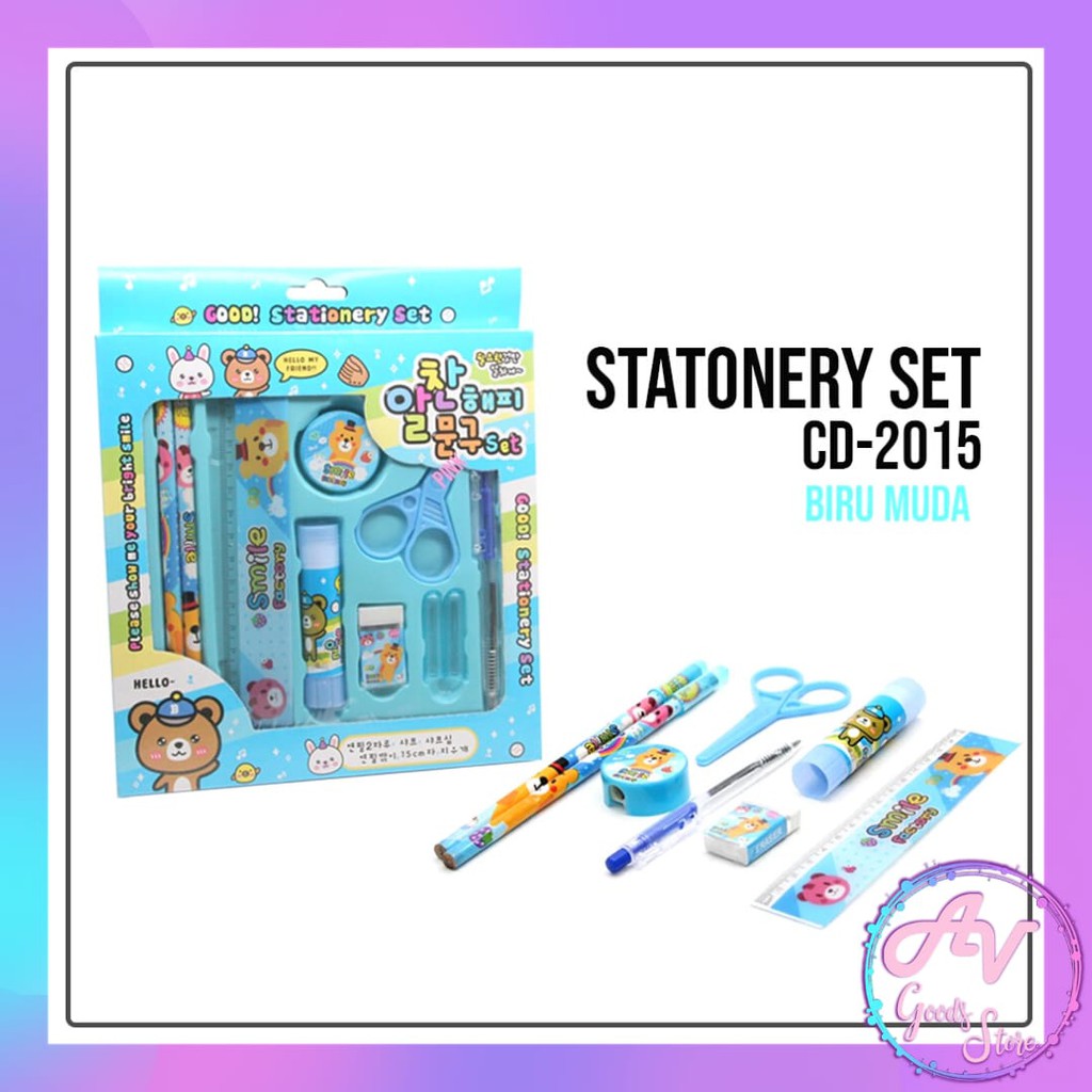 

STATIONERY SET CD2015 10in1 / Paket Alat Tulis Set / Perlengkapan Sekolah Set 10in1