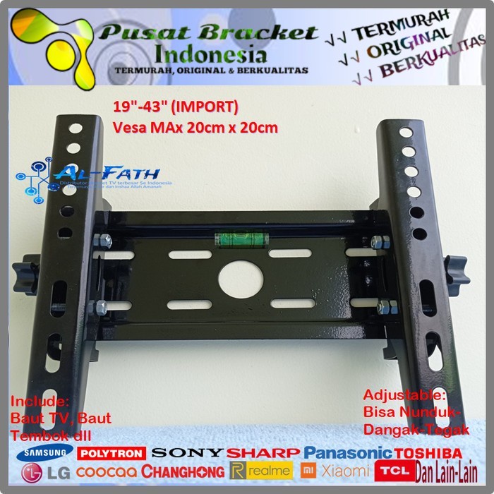 Bracket TV AQUA 19 s/d 43 inch IMPORT QUALITY Garansi 100% cocok