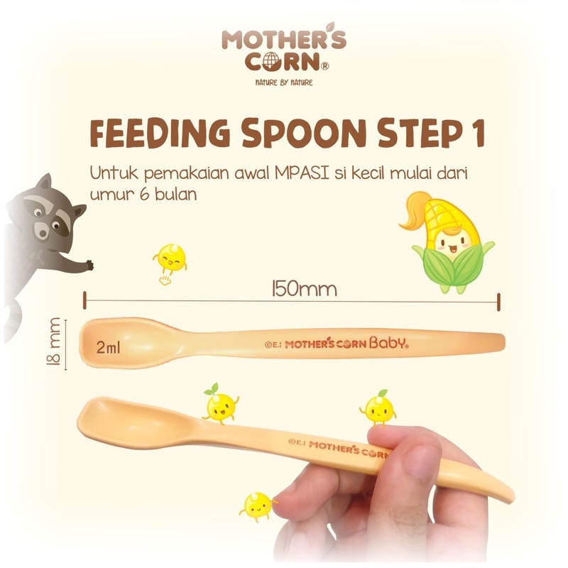 MOTHER'S CORN Feeding Spoon Step 1 - Sendok makan bayi