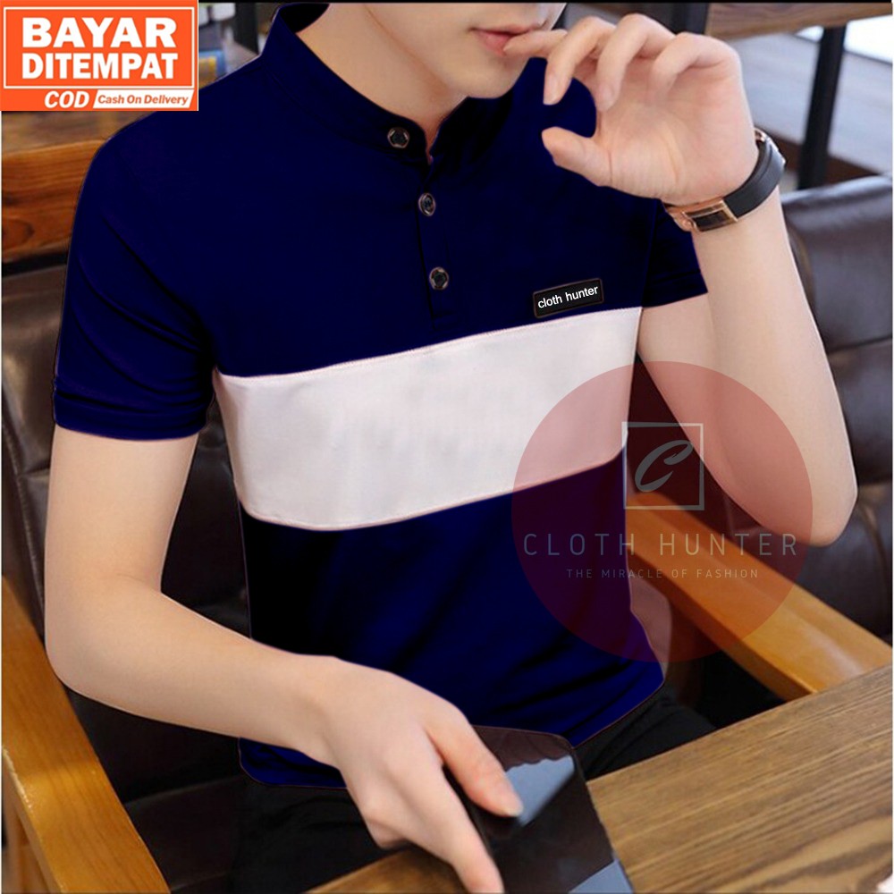 Kaos CLOUD Polo Shirt Pria Shanghai Warna Merah Maroon Polos Original Cotton Distro Bandung