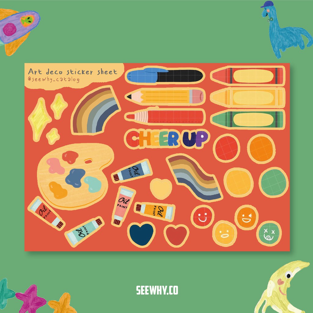 

Art deco sticker sheet (Mini pack A6)