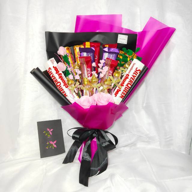 Po Buket Bunga Flanel Coklat Dan Snack Hadiah Lebaran Hari Raya Valentine Ulang Tahun Anniversary Shopee Indonesia