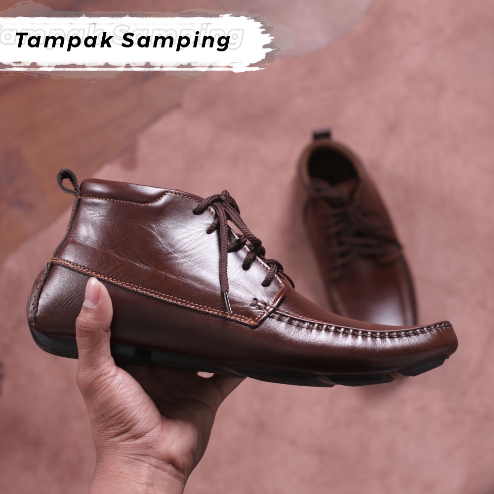 Sepatu Boots Kulit Pria Original Sepatu Boots Pria Kulit Sapi Asli LOGAN LEATHER SHOES PREMIUM BAHAN FULL KULIT SAPI ASLI DESAIN KEREN GARANSI ORIGINAL