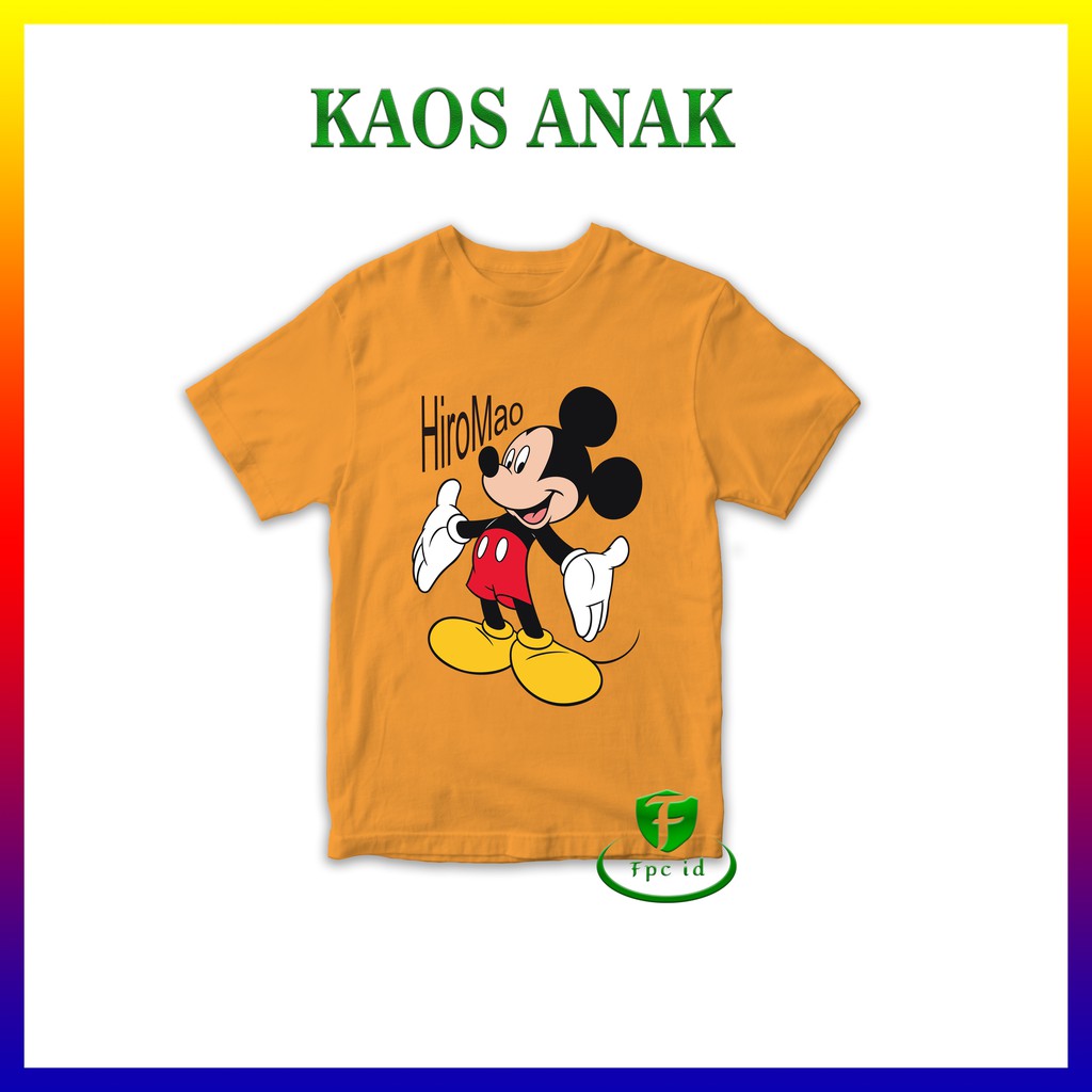 Kaos Kartun Mickey Mouse Cotton Combed 30s Baju Anak Pakaian Murah Atasan Berkualitas