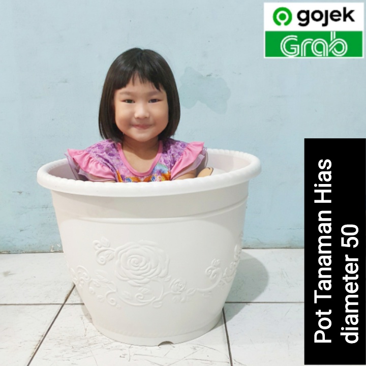 pot tanaman hias 50 CM jumbo pot putih 50 tebal kebun desain taman pot 50cm besar