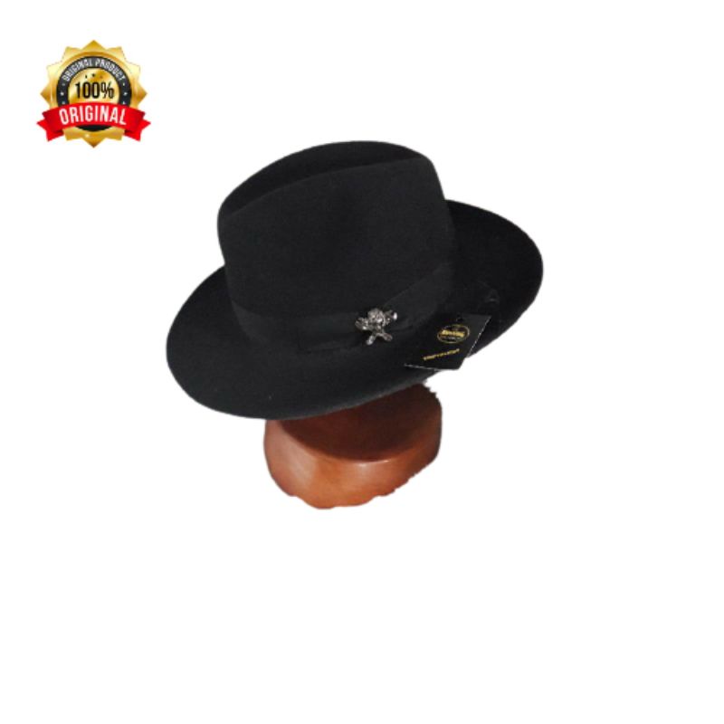 TOPI PRIA ORIGINAL TOPI LAKEN FEDORA TENGKORAK BAHAN WOLL IMPORT
