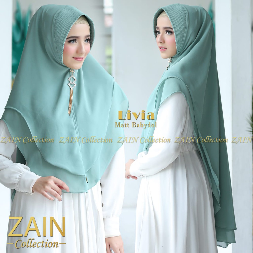 ZAIN COLLECTION Khimar Syar'I INSTAN Jilbab 2LAYER JUMBO||HIJAB LIVIA Polos-7