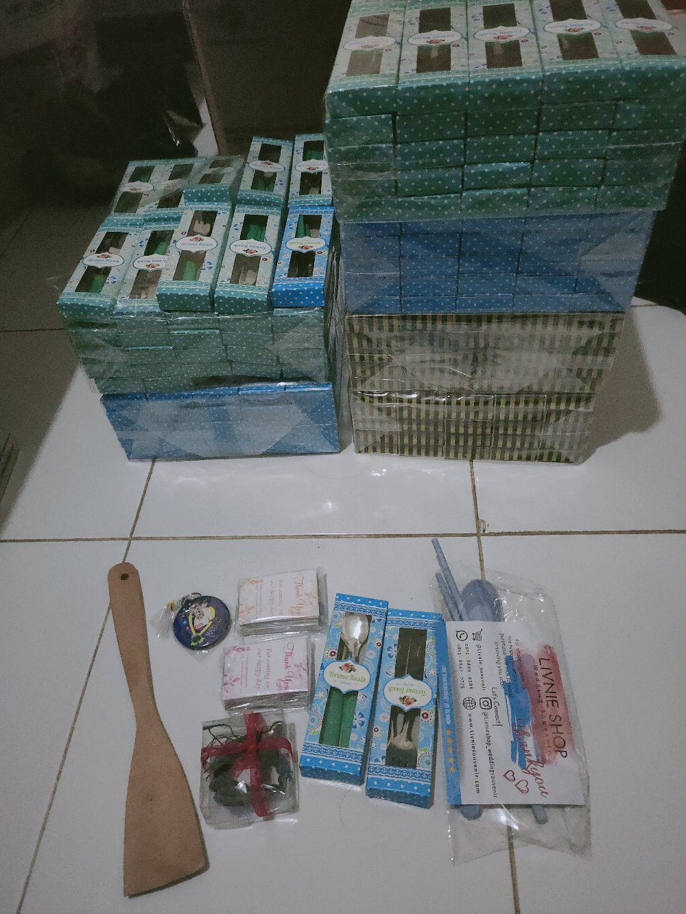 Sendok Garpu Teh Kecil  Kemas Box Motif