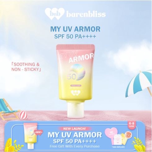 ★ BB ★ BNB barenbliss My UV Armor SPF 50 PA++++ - Face Sunscreen gel Moisturizer