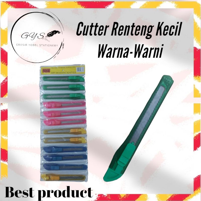 

cutter Kecil/ Pisau Potong Kertas/ Catter Blade/ Katter/ Cutter Renteng Warna (Pcs)