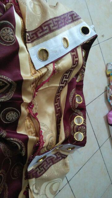 Gordyn Gorden Hordeng Prada (pr) Bunga Garis Emas