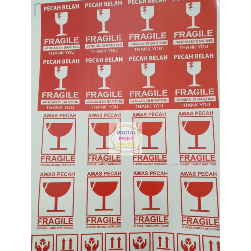 

sticker label fragile | sticker awas pecah | sticker pecah belah 5×5cm