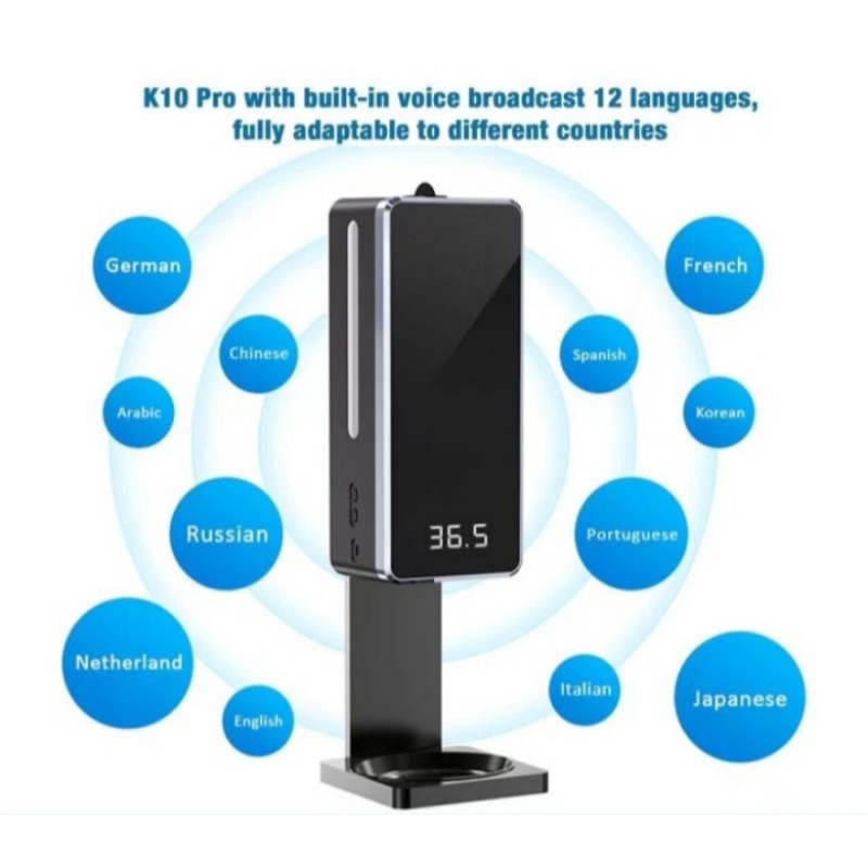 K10 PRO THERMOMETER INFRARED HAND SANITIZER DISPENSER OTOMATIS 2in1- K10 Pro Only