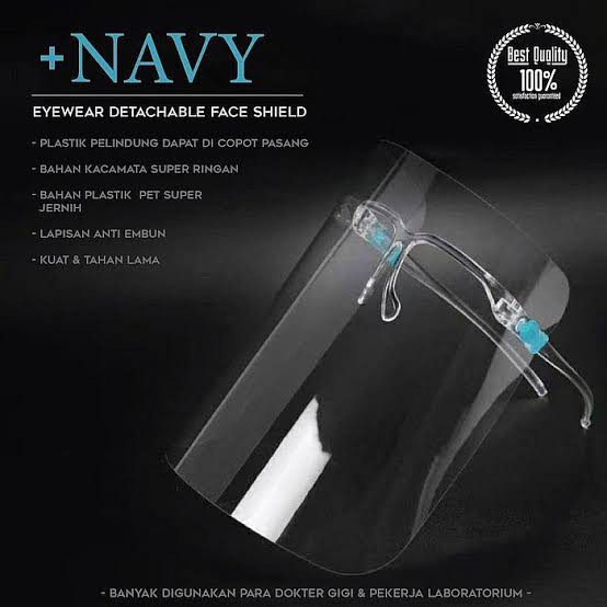 face shield kacamata perlindungan wajah mudah dilepas