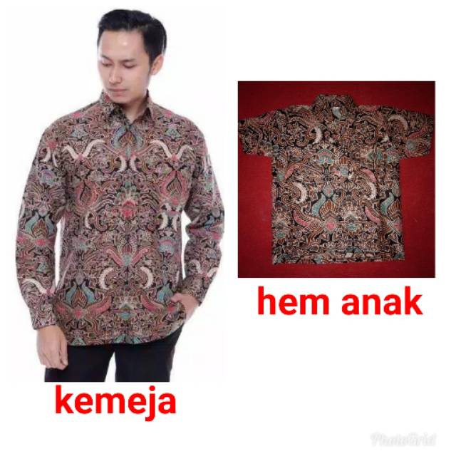 Manuk peksi merah ORI FLORIST kemeja batik panjang hem pakaian pria seragam batik modern batik solo