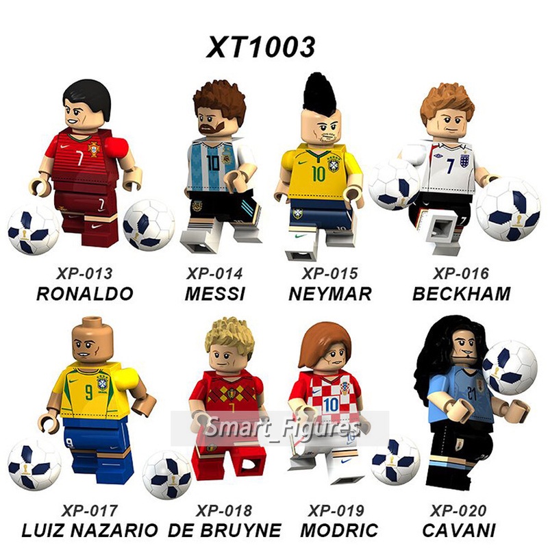 Kt1003 Mainan Balok Bangunan Mini Figure Neymar Beckham Qatar Modric Cavani Untuk Hadiah