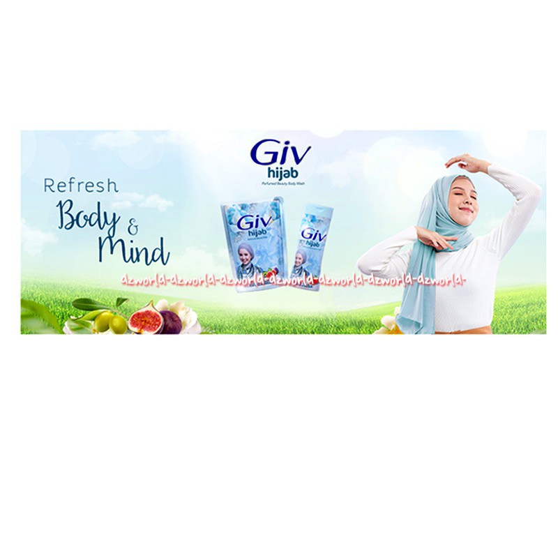 Giv Hijab Body Wash Tin &amp; Zaitun 250ml Sabun Mandi Minyak Zaitun Give Jilbab