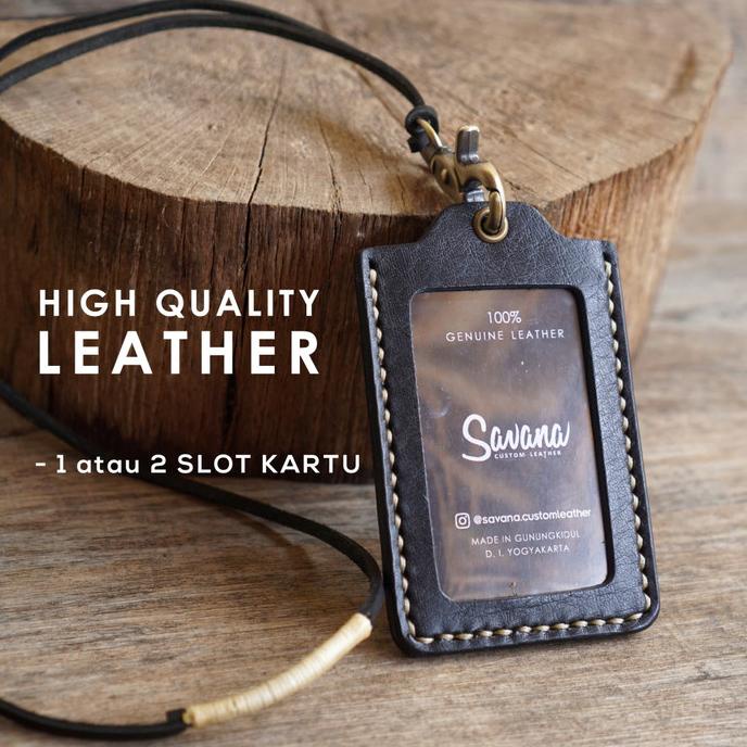 

READY COD ID Card / Name Tag Holder / Dompet Id Card Kulit - HITAM FREE ONGKIR Kode 1057