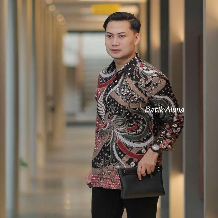 Kemeja Batik Pria Lengan Panjang Slimfiit Premium Baju Batik Pria Modern Solo Batik Aluna Gba 027