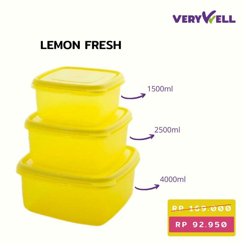 

Verywell - Lemon Fresh 25.5 x 25.5 x 14 Cm Yellow