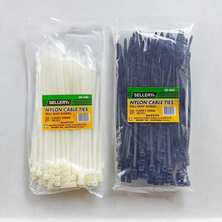 NYLON CABLE TIES KABEL TIE 4.8mm x 300mm SELLERY 59-030 - Hitam