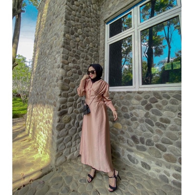 Longdress veranda satin silk // longdress selebgram turki