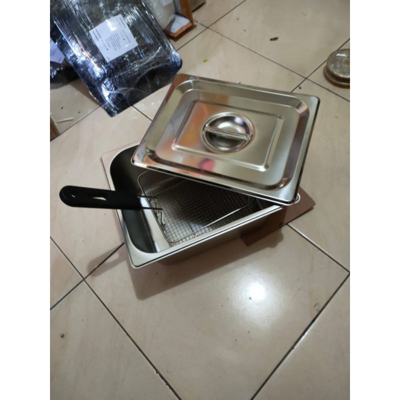 panci kotak stainless set  kentang goreng deep fryer ayam goreng