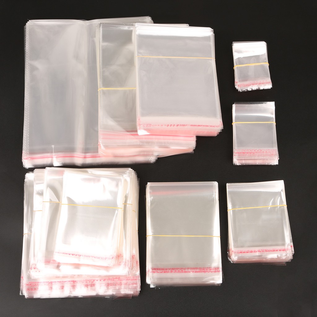 200/100pcs Kantong Plastik Zip Lock Warna Putih Bening Dengan 12 Ukuran Untuk Kemasan Perhiasan