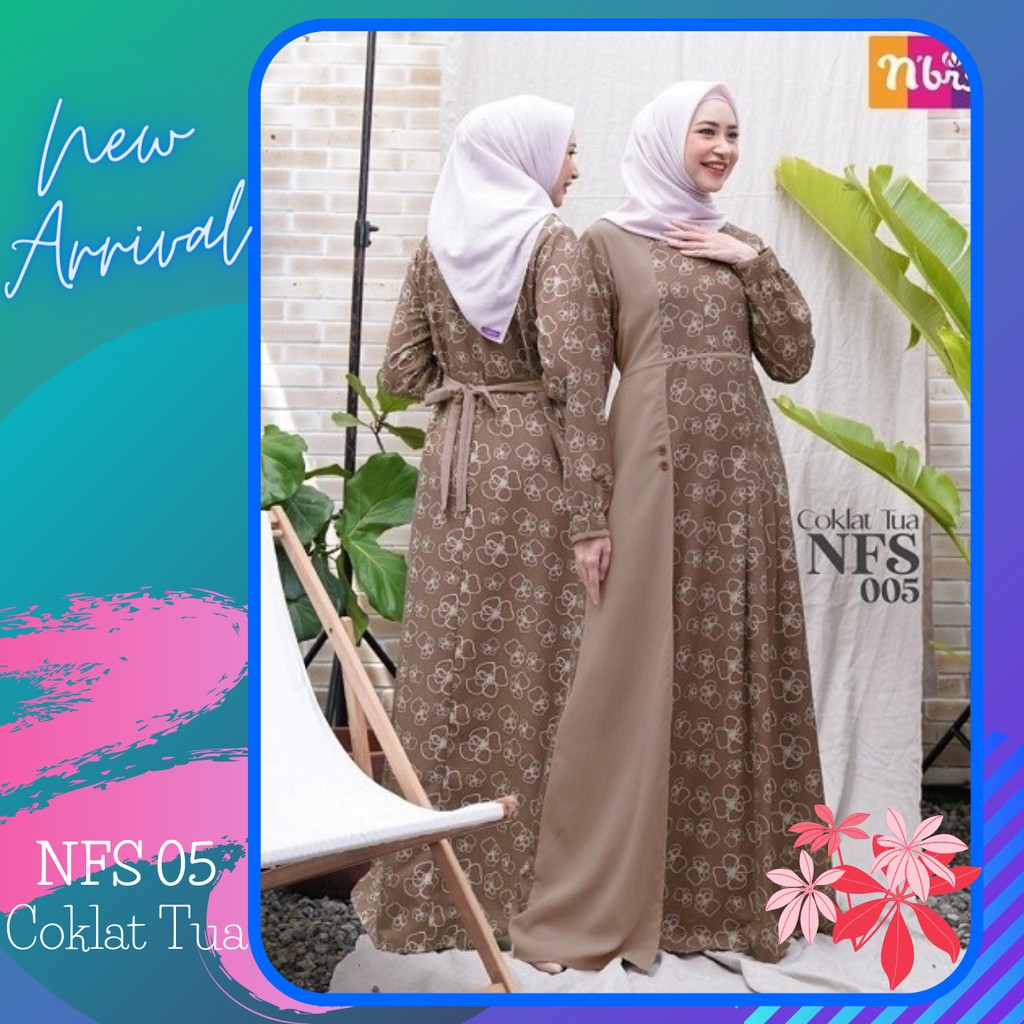 BAJU GAMIS NIBRAS NFS 05 COKLAT TUA