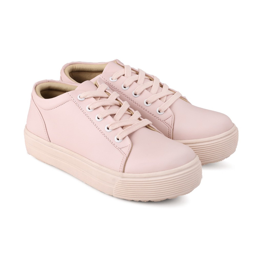 Sepatu Cewek wanita sneakers model tali, Tralala Finci Pink