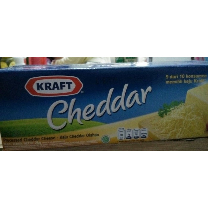 Keju- Kraft Keju Cheddar 2Kg Murah -Keju.