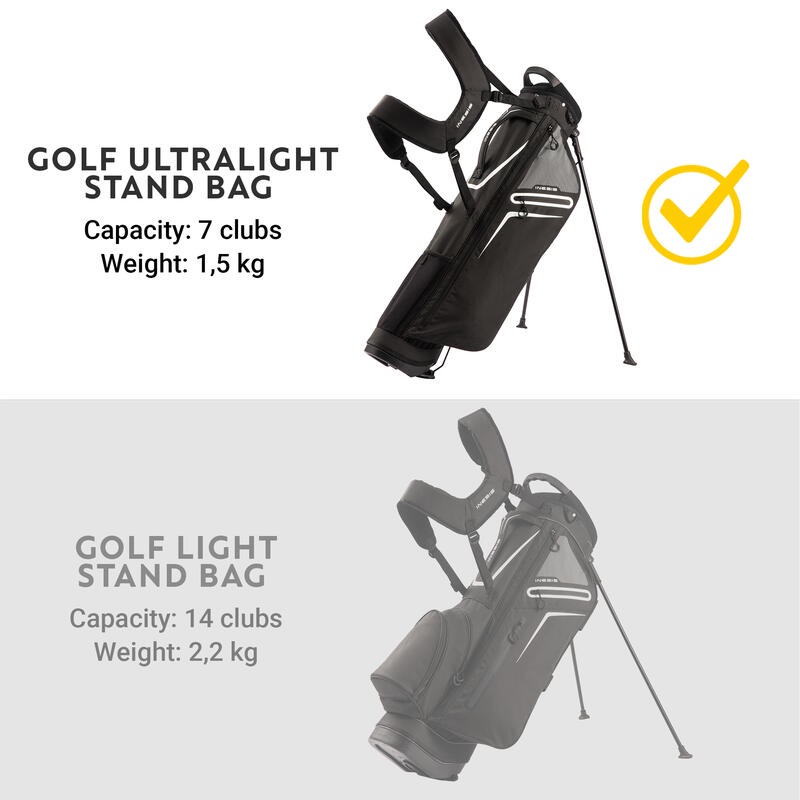 INESIS Ultralight Tas Stand Golf Kapasitas 15L Untuk 7 Tongkat Golf