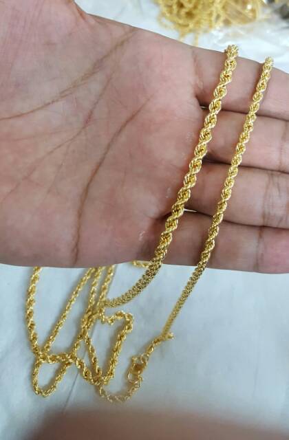 Kalung Tambang Lilit Tebal Lapis Emas 24k Shopee Indonesia