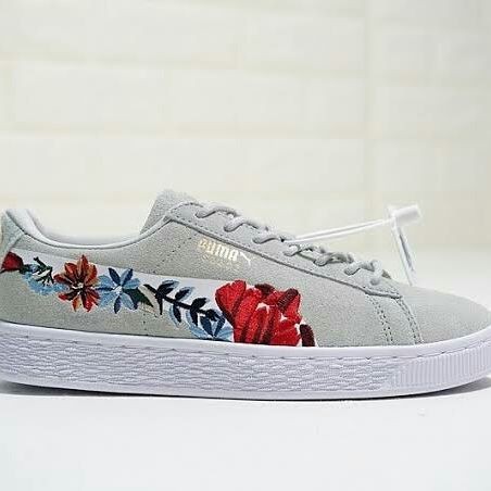 Puma Suede Hyper Embellished Grey/White Women's (Limited Edition)