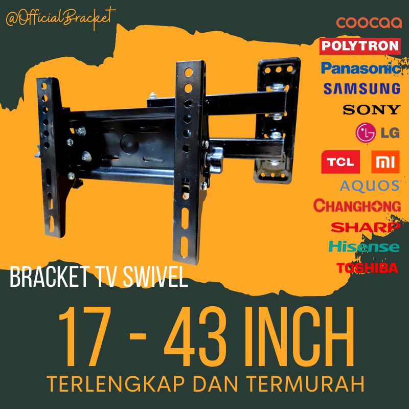 Bracket Swivel TV LED LCD 14 17 19 20 22 24 27 32 40 43 Inch Universal Smart TV Digital LCD LED Braket Putar Tebal