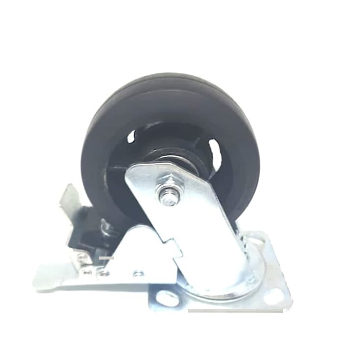 Roda Caster Troli / Troly Karet 5 Inch Heavy Duty Rem ( Kunci ) SUBARU