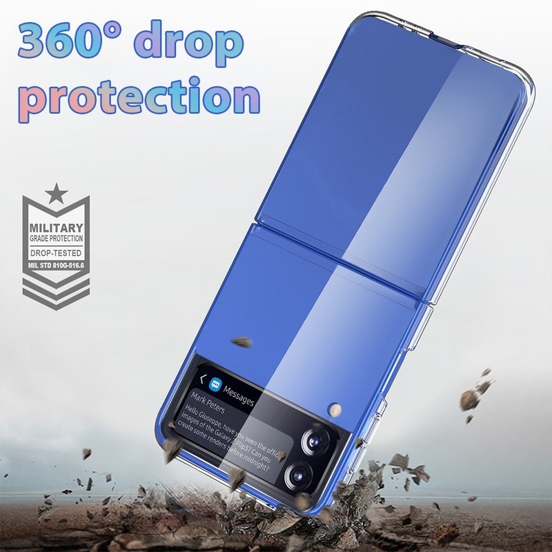 Casing Hard Case PC Transparan Anti Gores / drop Shockproof Untuk Samsung Galaxy Z Flip 3