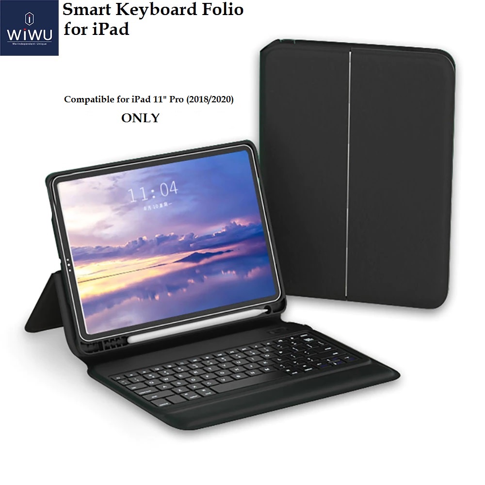 WIWU Smart Keyboard Folio Case with Keyboard - iPad 11 Pro (2018-20) - Casing dan Bluetooth Keyboard
