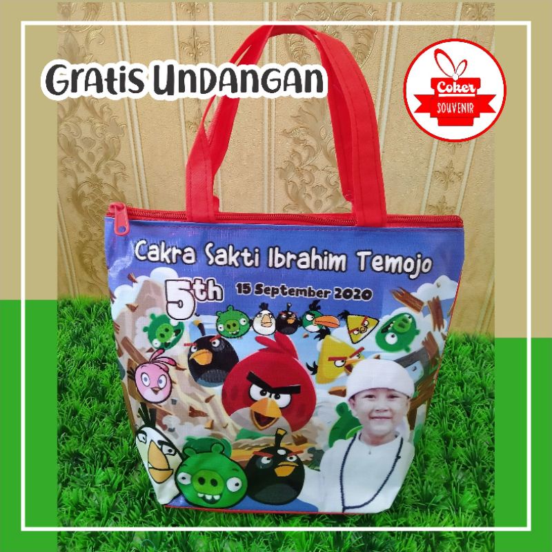 

perlengkapan pesta ulang tahun goodie bag Mickey mouse Minnie kartun Tote bag resleting paket ultah