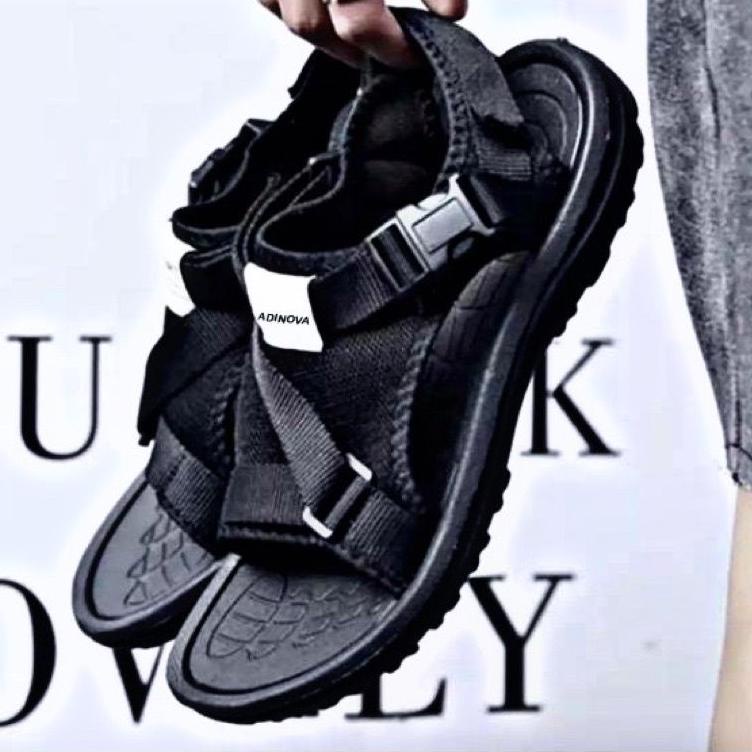 Booming DJS - Sandal Kekinian Premium Gunung Korea ADINOVA LTN01 Full Hitam Sandal Hiking Outdoor Pr