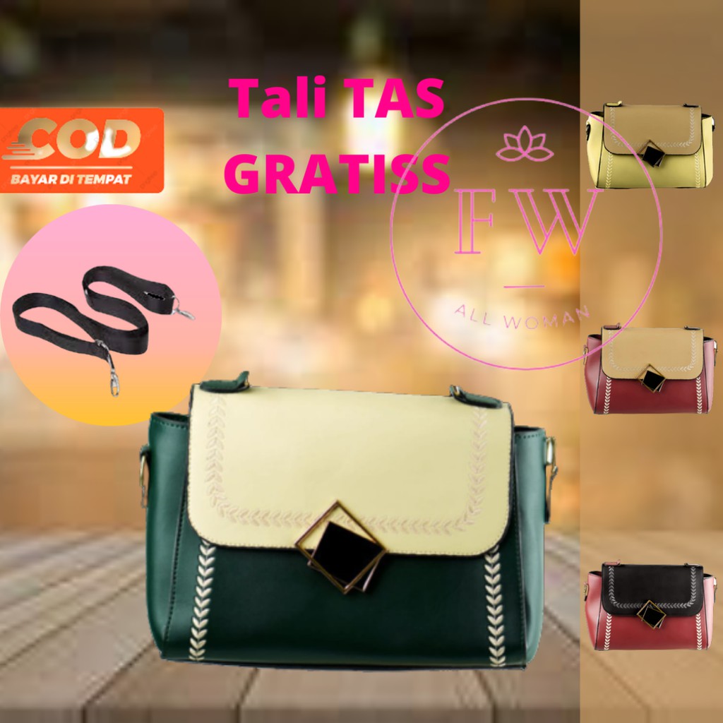 tas selempang bahu rantai kulit import terbaru branded kekinian besar kecil kantor pesta wanita tas 