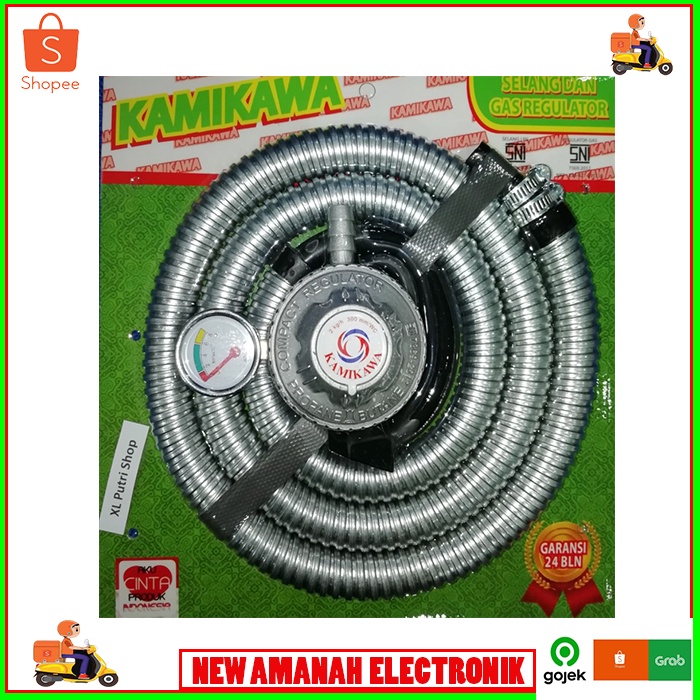 SELANG KAMIKAWA Paket Regulator Cocok Utk Tabung Ga 3kg 12kg Bright Gas