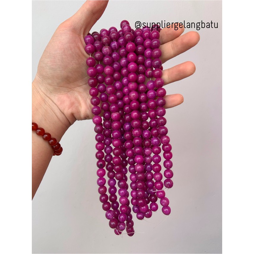 bahan batu lavender agate 10mm bahan akik impor rare ungu purple bacan