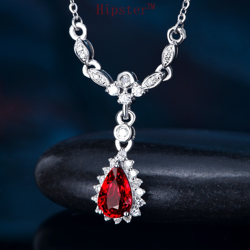 Vintage Temperament and Fully-Jewelled Natural Ruby Pendant Necklace