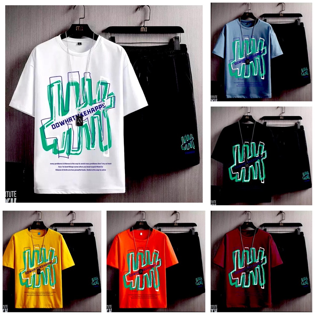 POLILE - STELAN DOWNHAT / atasan lengan pendek / celana pendek / satu pasang / oneset / terbaru / termurah