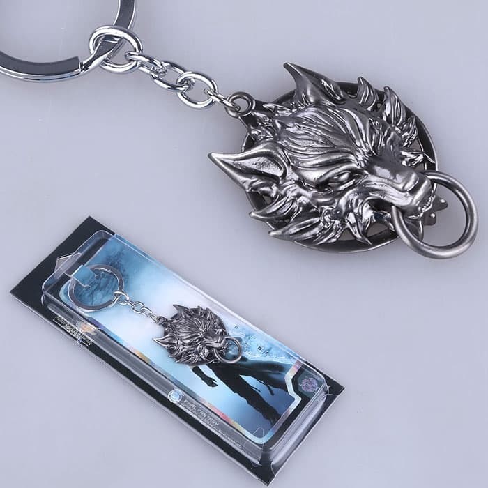 Gantungan kunci game final fantasy 7 VII logo cloud strife serigala