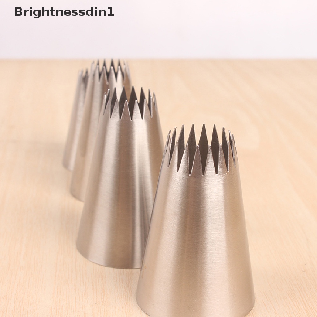 [Brightnessdin1] 4 Pcs Besar Icing Piping Nozzle Kue Baking Cookie Cupcake Piping Nozzle Dekorasi Butik